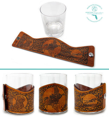 "Wrap it Up: Exploring the Charm of American-Made Leather Whiskey Accessories"