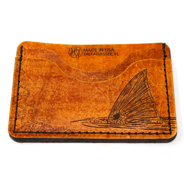 Leather Card Holder Mens Wallet -  Redfish