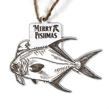 Wood Christmas Ornaments - Permit Grouper Fishmas Ornaments