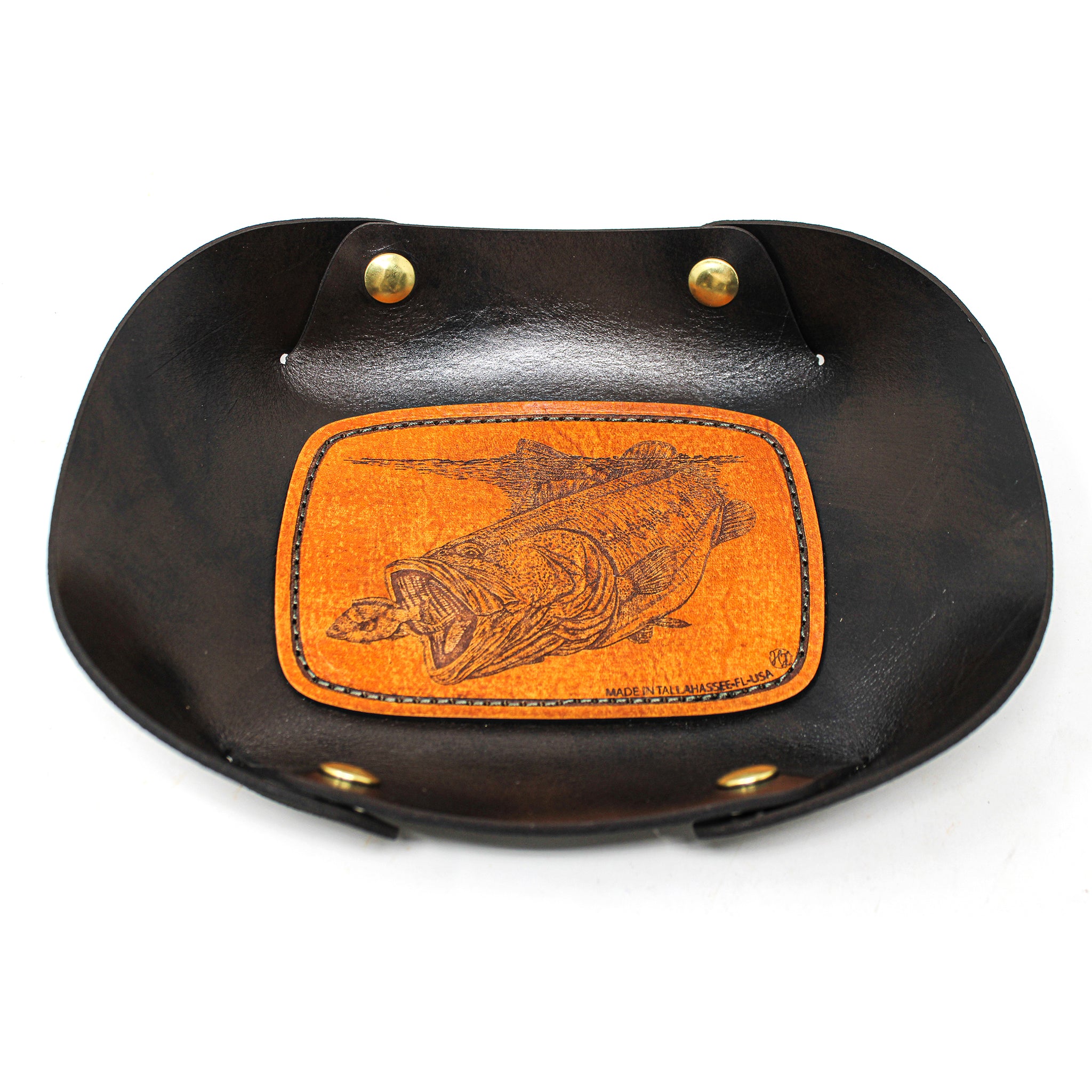 Leather Valet Tray - Large mouth bass - Gulp