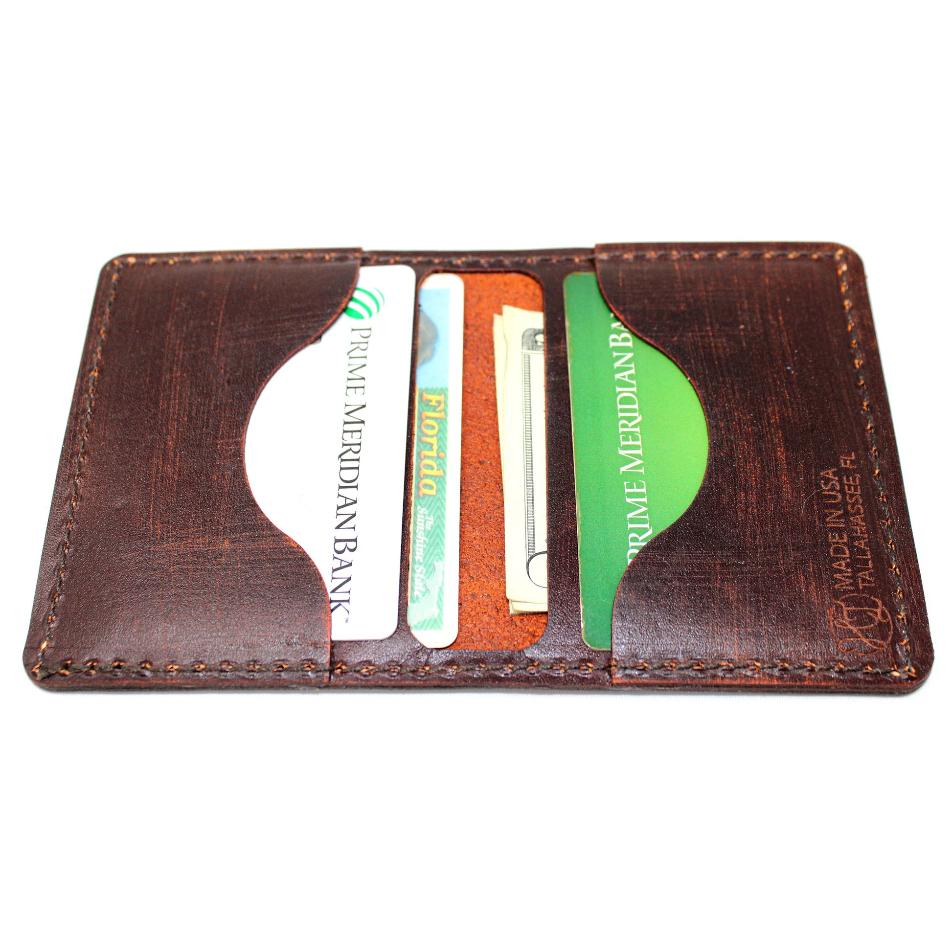 Leather Mens Wallet - Diving Eagle - inner