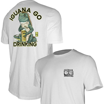 Actitud de esfuerzos al aire libre - Camiseta hecha en Estados Unidos - Iguana Go Drinking