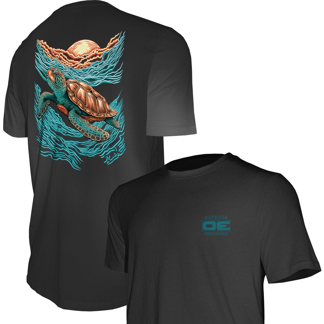 Esfuerzos al aire libre por ahí - Camiseta hecha en Estados Unidos - Tortuga marina