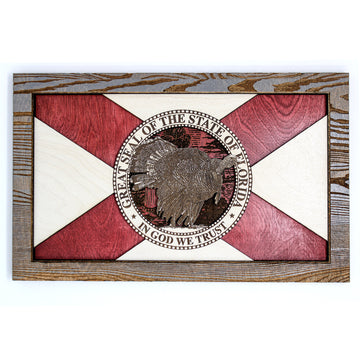 Wall Art - Turkey Florida Flag 3D Wood Art