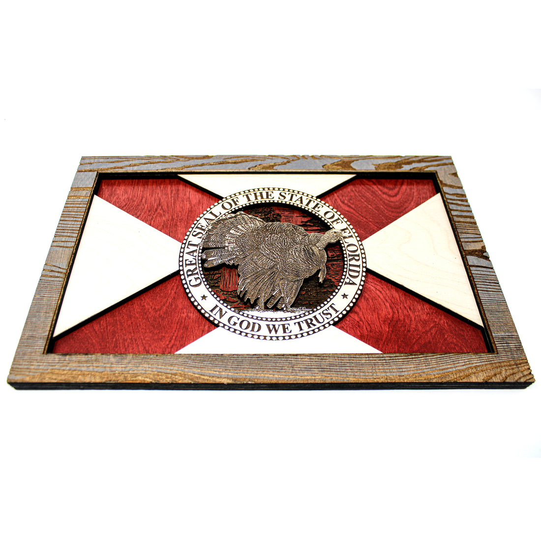 Wall Art - Turkey Florida Flag 3D Wood Art