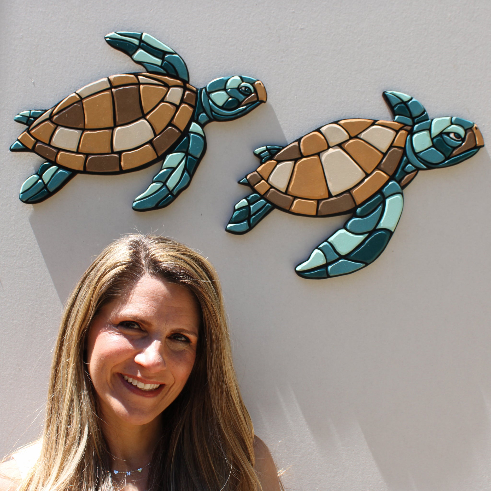 Wall Art - Limited Edition Wood Mosaic - Sea Turtle 2