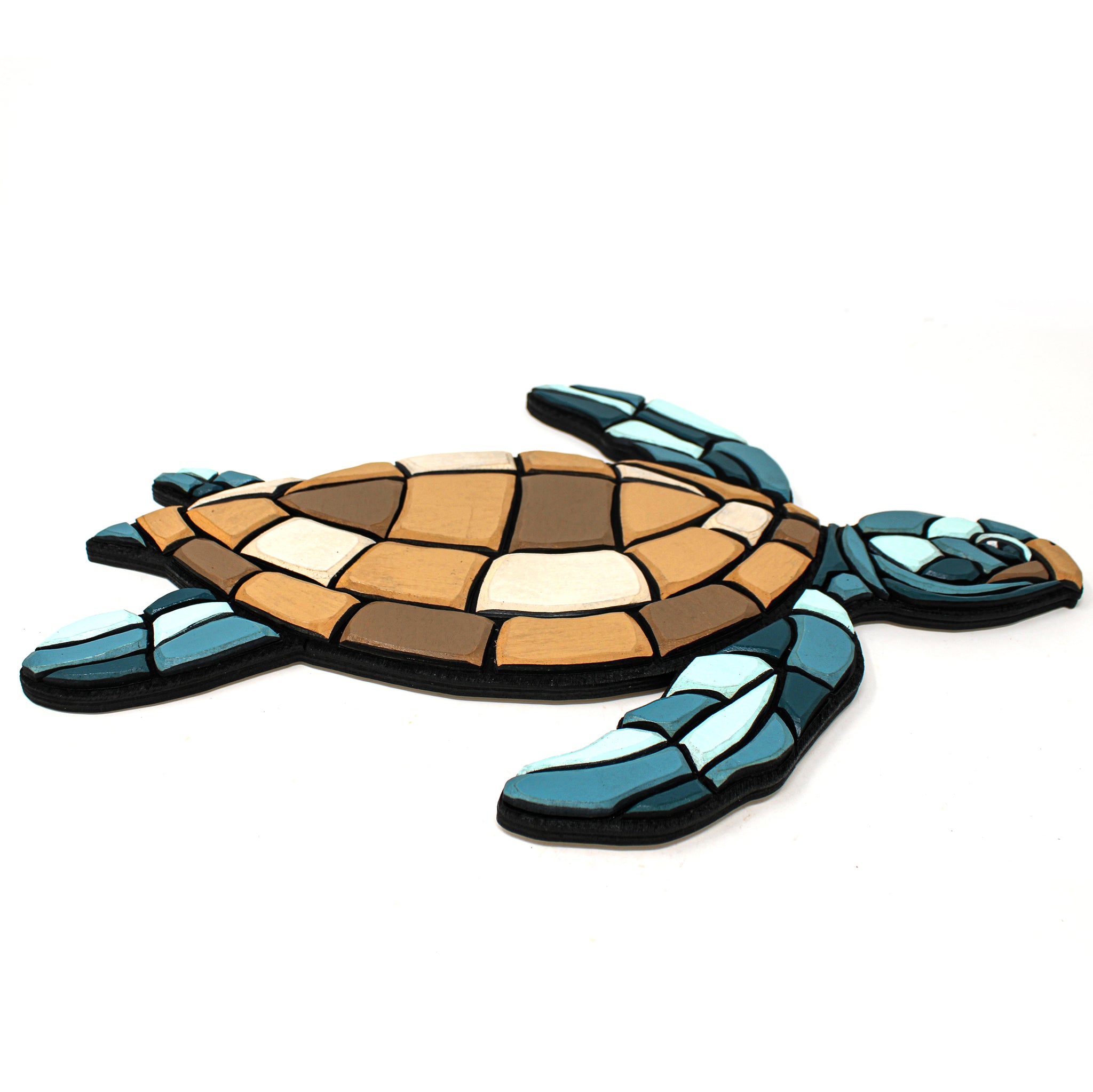 Wall Art - Limited Edition Wood Mosaic - Sea Turtle 2