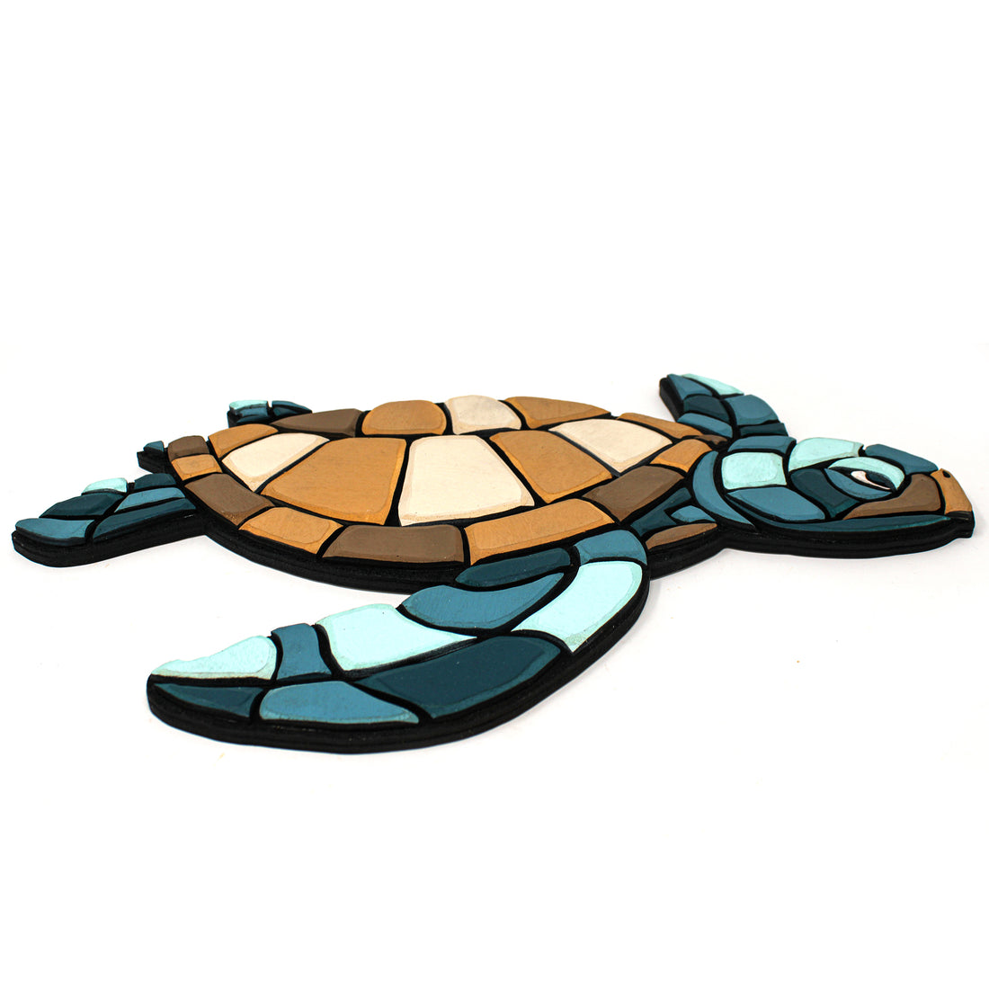 Wall Art - Limited Edition Wood Mosaic - Sea Turtle 1