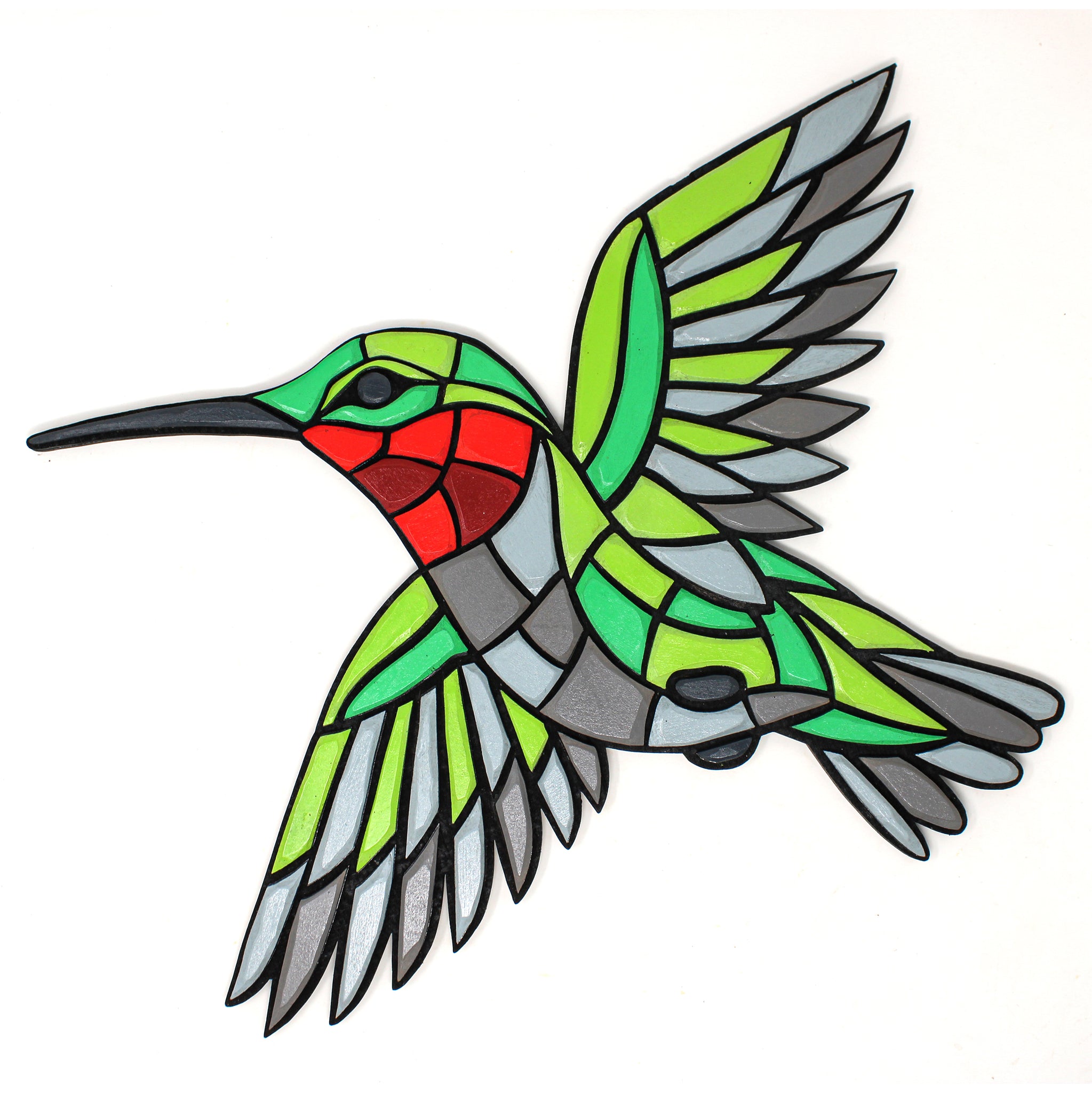 Wall Art - Limited Edition Wood Mosaic - Hummingbird