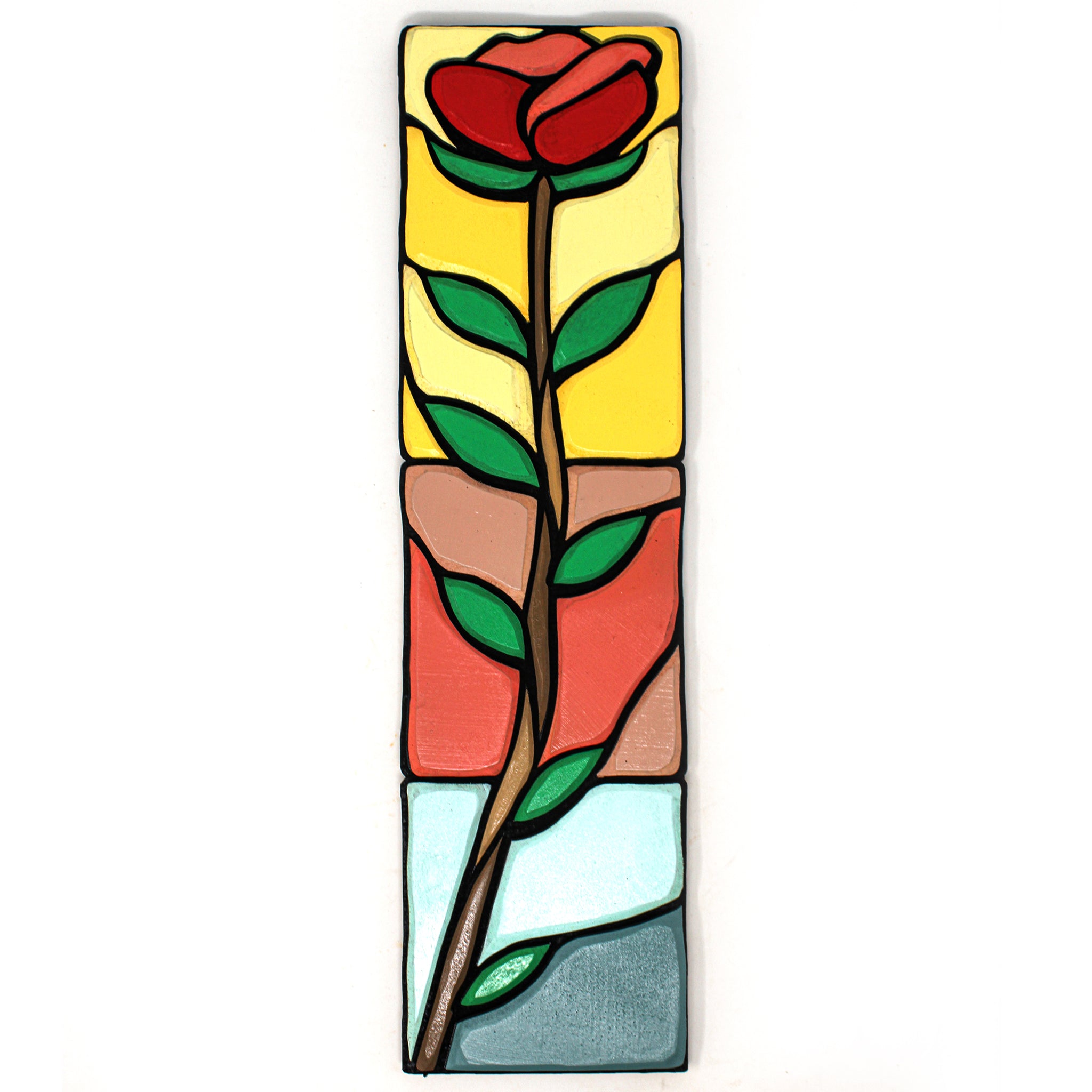 Wall Art - Accent Piece Wood Mosaic - Rose 1