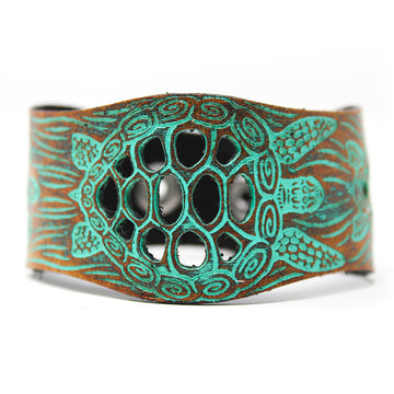 Women's Leather Bracelet - Turtle Current