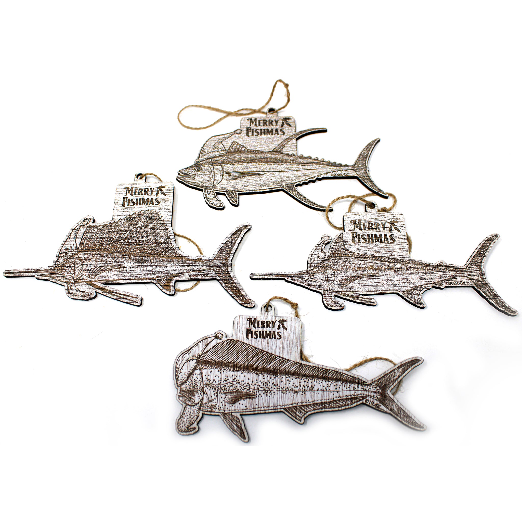 Wood Christmas Ornaments - Offshore Slam Fishmas Ornaments