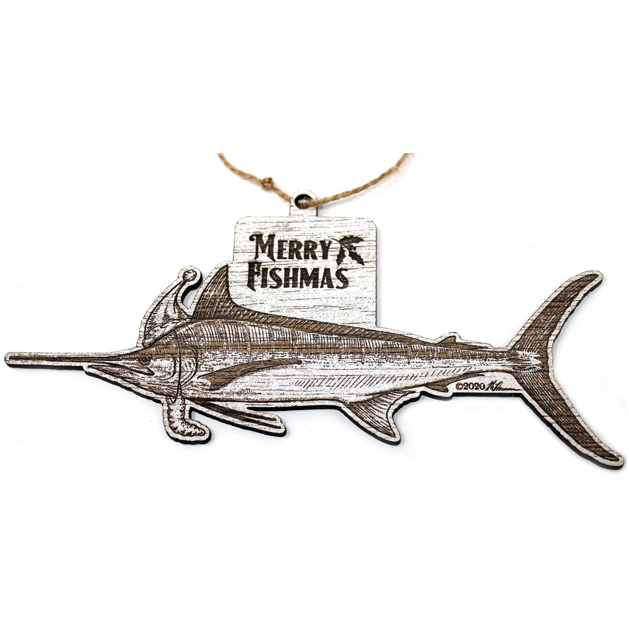 Wood Christmas Ornaments - Marlin Fishmas Ornaments