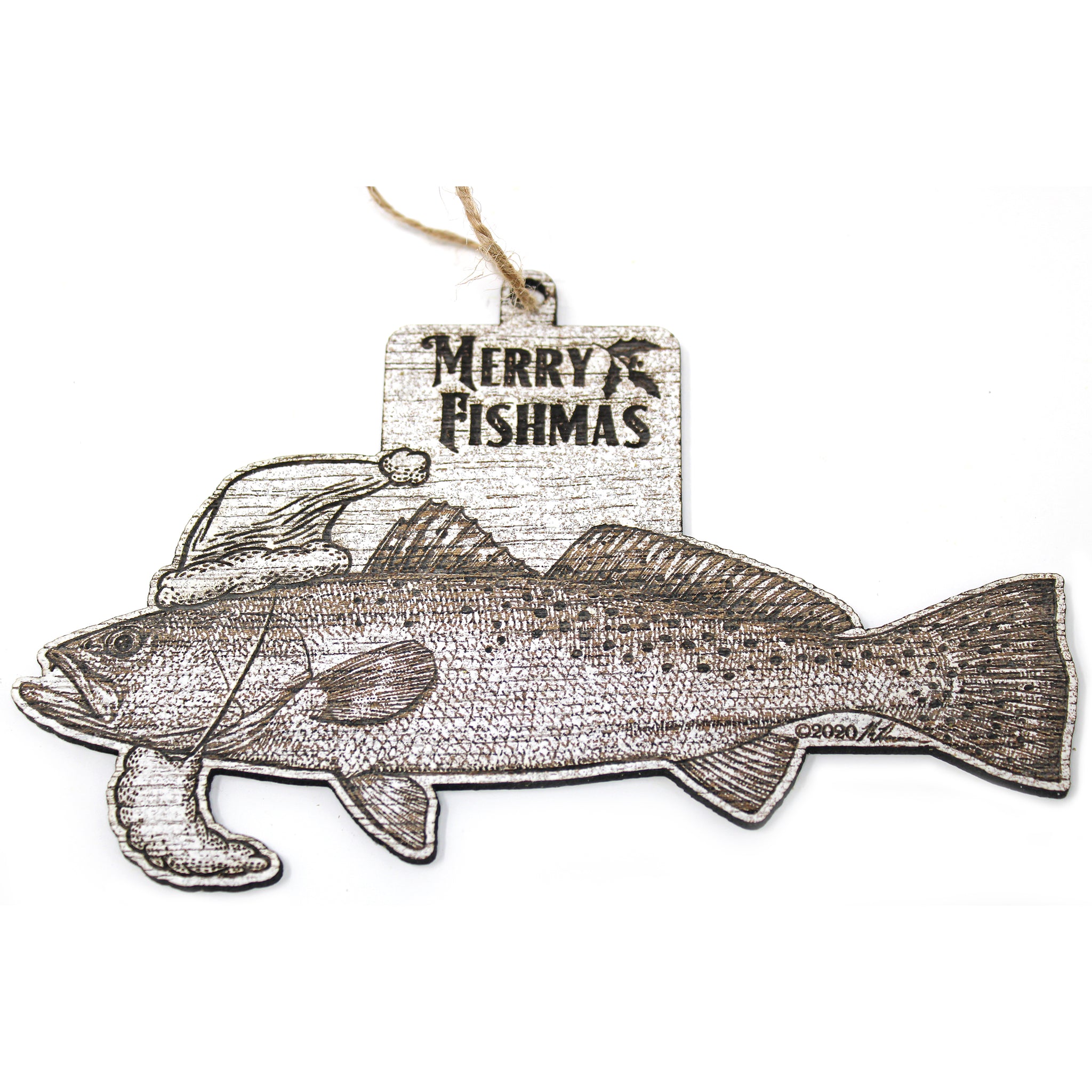 Wood Christmas Ornaments - Spotted Sea Trout Fishmas Ornaments