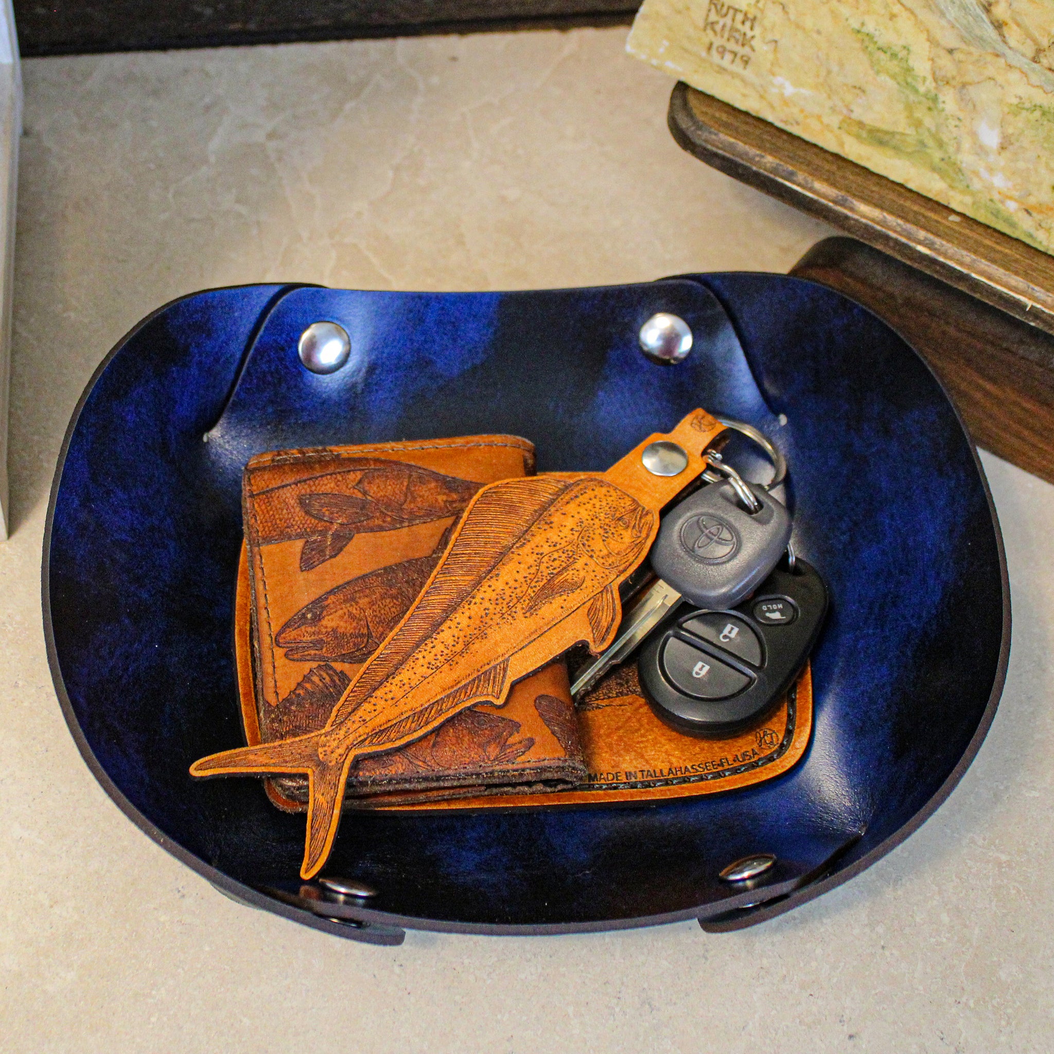 Leather Valet Tray - Offshore Slam