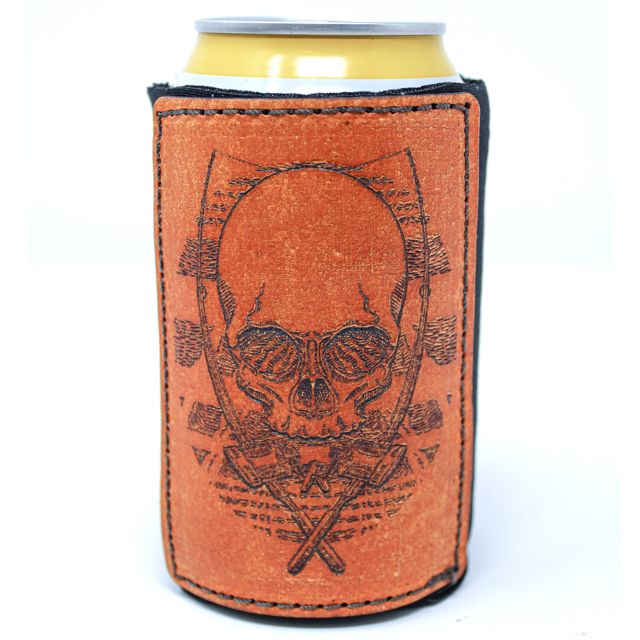 Leather Patch Drink Sleeve - Trolling Skellyhead