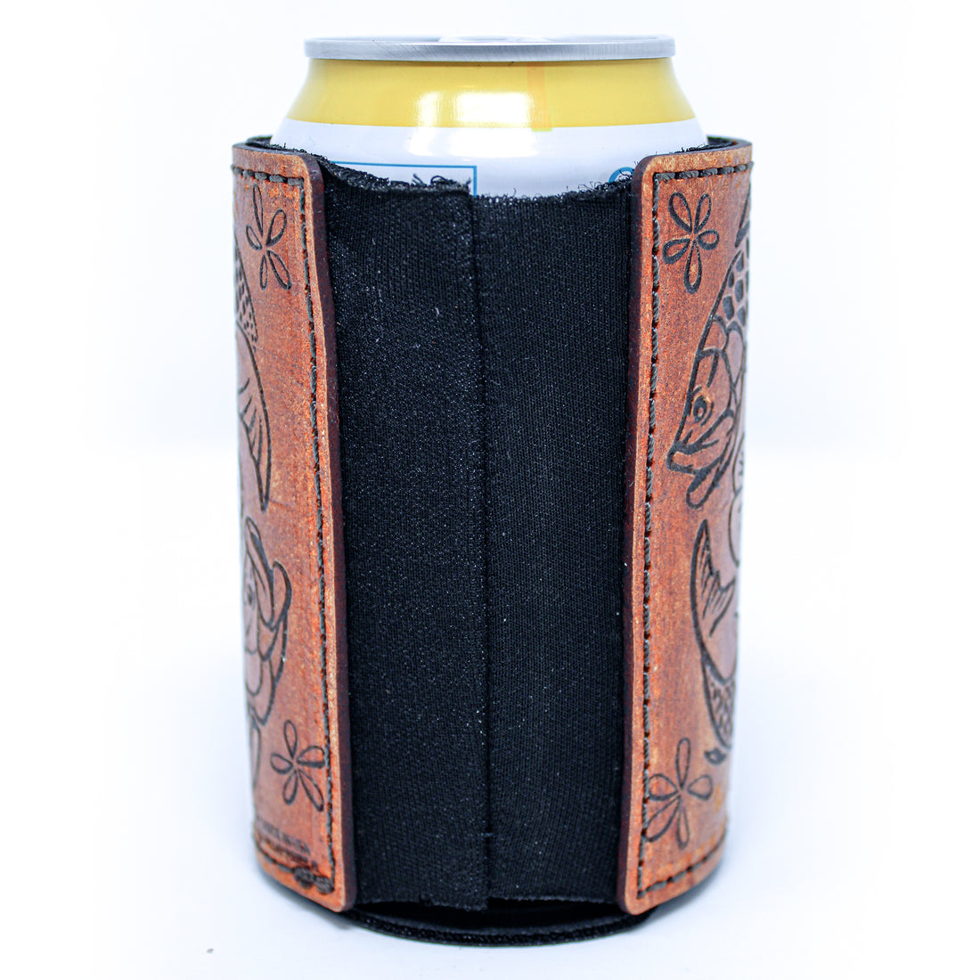 Funda para bebidas con parche de cuero - Tarpon Stylin'