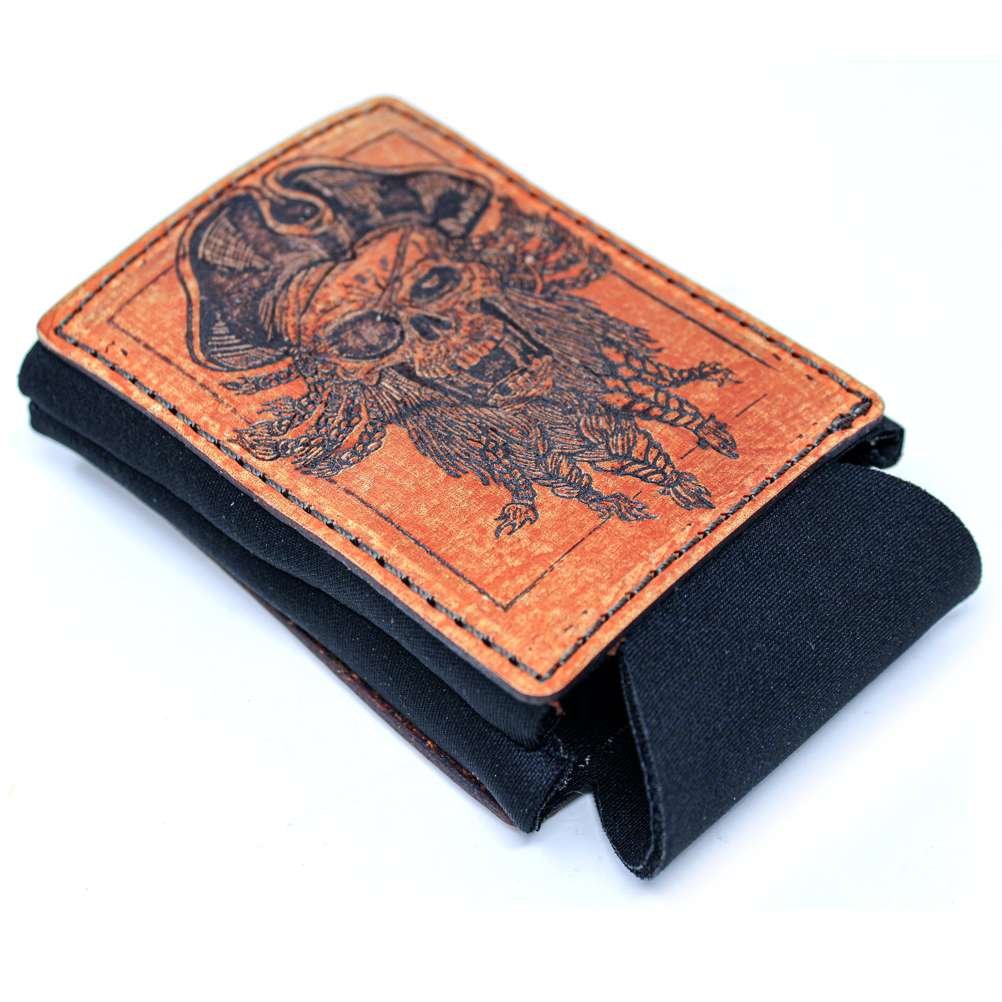 Leather Patch Drink Sleeve - Pirate Skellyhead