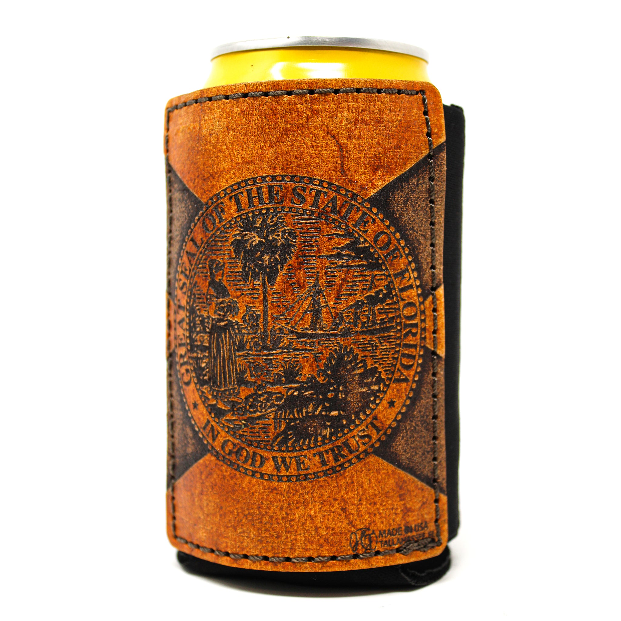 Leather Patch Drink Sleeve - Florida Flag