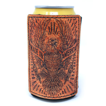 Funda para bebida con parche de cuero - American Made Eagle