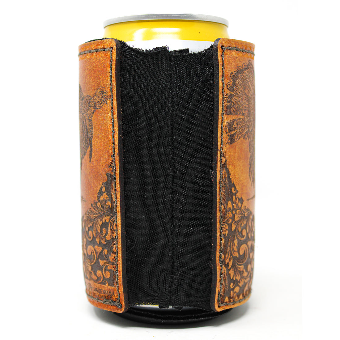 Funda de bebida con parche de cuero - Caza de pavo