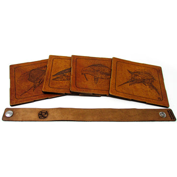 Set Posavasos - Cuero - Pesca de Altura 21