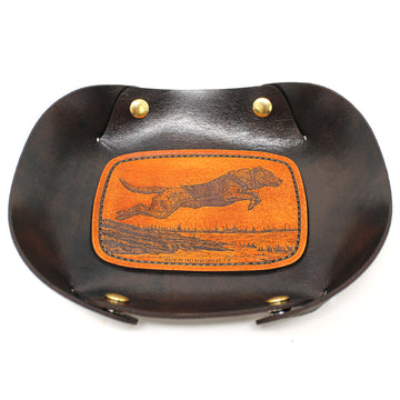 Leather Valet Tray - Retreiver jump