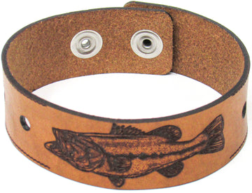 Pulsera de cuero para hombre - La perca americana