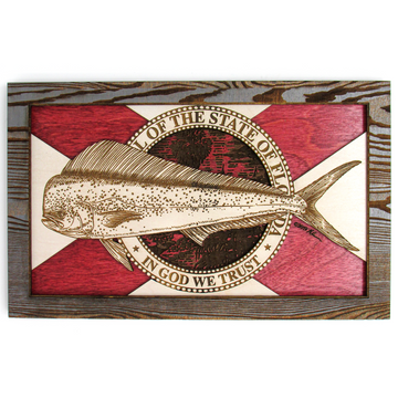 Wall Art - Mahi Florida Flag 3D Wood Art