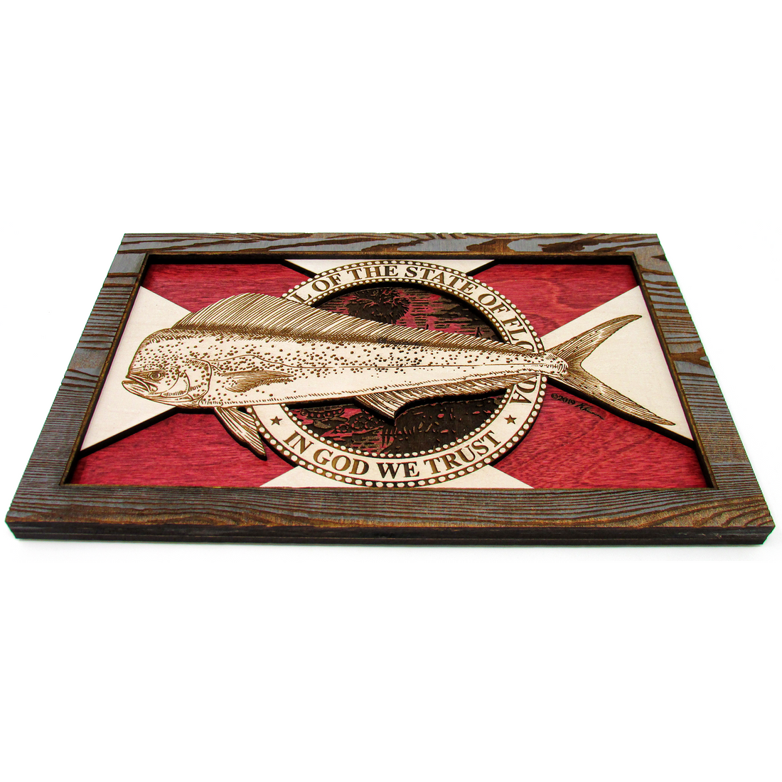 Wall Art - Mahi Florida Flag 3D Wood Art