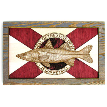 Wall Art - Snook Florida Flag 3D Wood Art