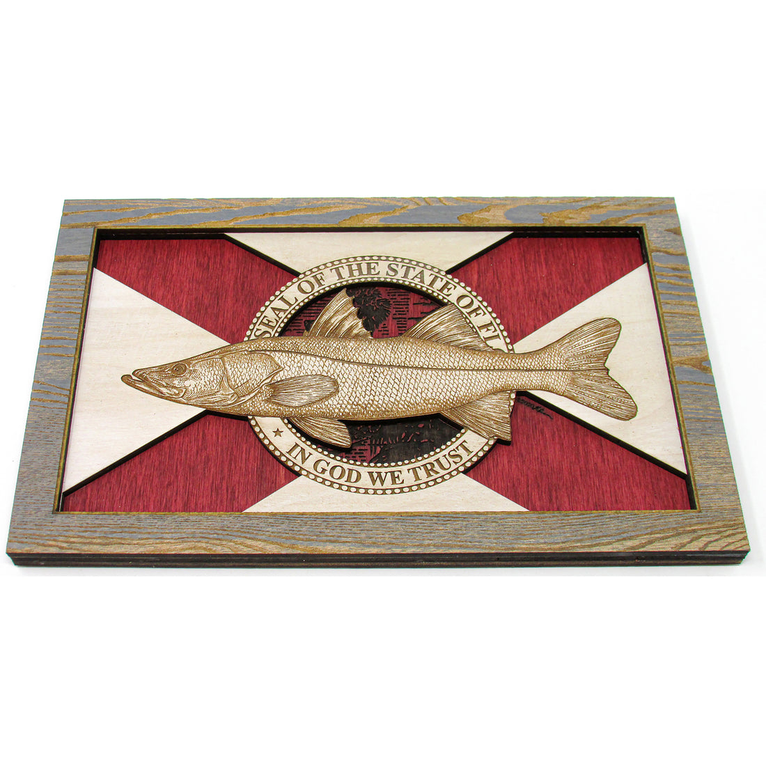 Wall Art - Snook Florida Flag 3D Wood Art