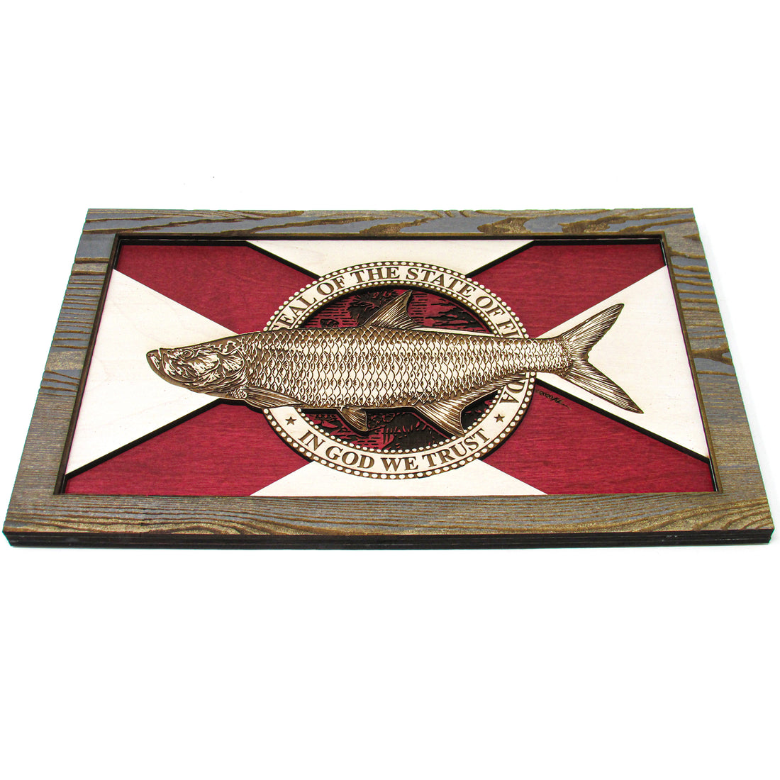 Wall Art - Tarpon Florida Flag 3D Wood Art