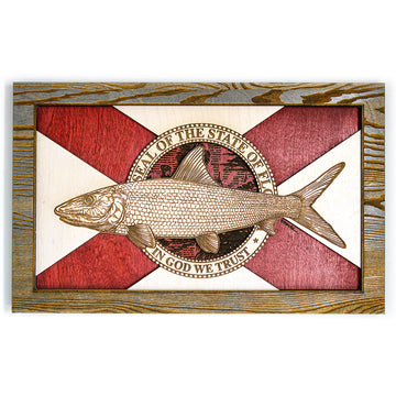 Wall Art - Bonefish Florida Flag 3D Wood Art