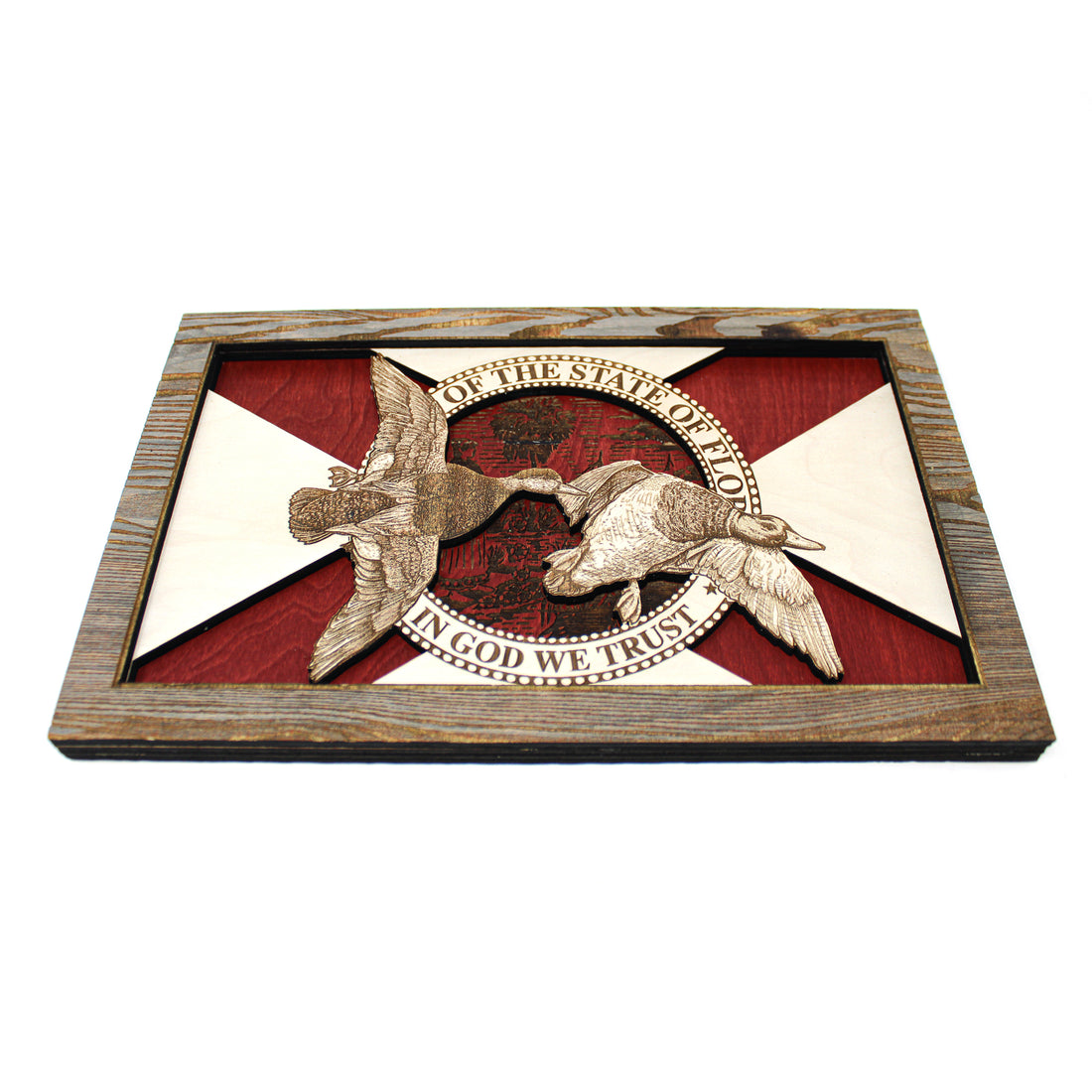 Wall Art - Mallards Florida Flag 3D Wood Art