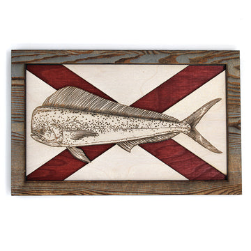 Wall Art - Mahi Alabama Flag 3D Wood Art