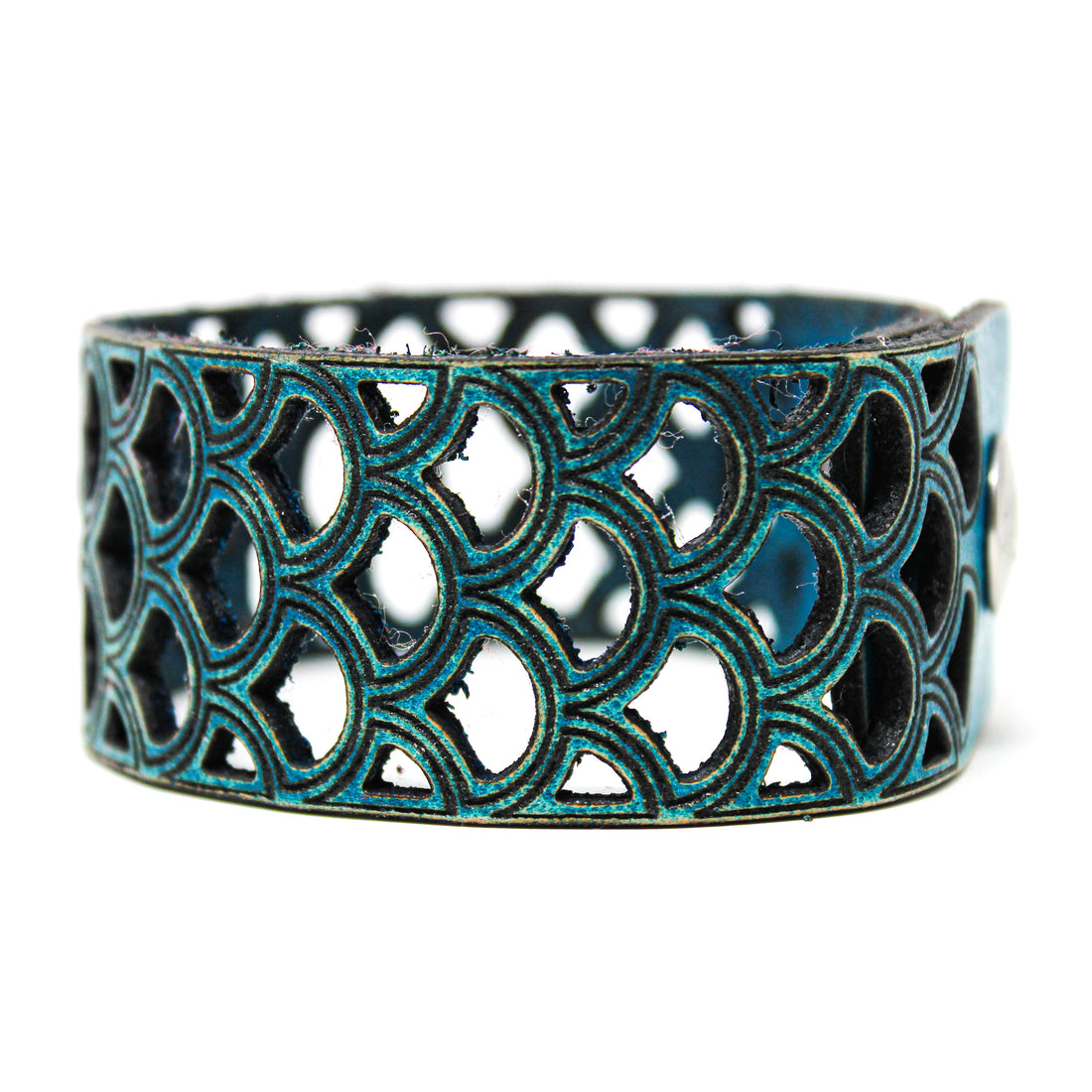 Pulsera de Cuero para Mujer - Corte Escamas de Sirena