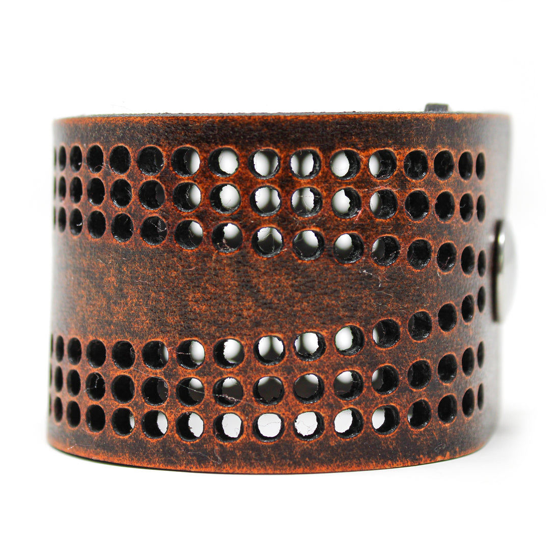 Brazalete de cuero para mujer - Anillos arqueados