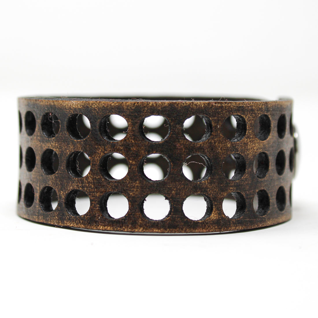 Puño de cuero unisex - Puño con corte circular