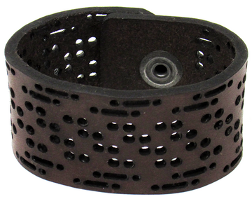 Unisex Leather Cuff - Zig with the Zag Cuff