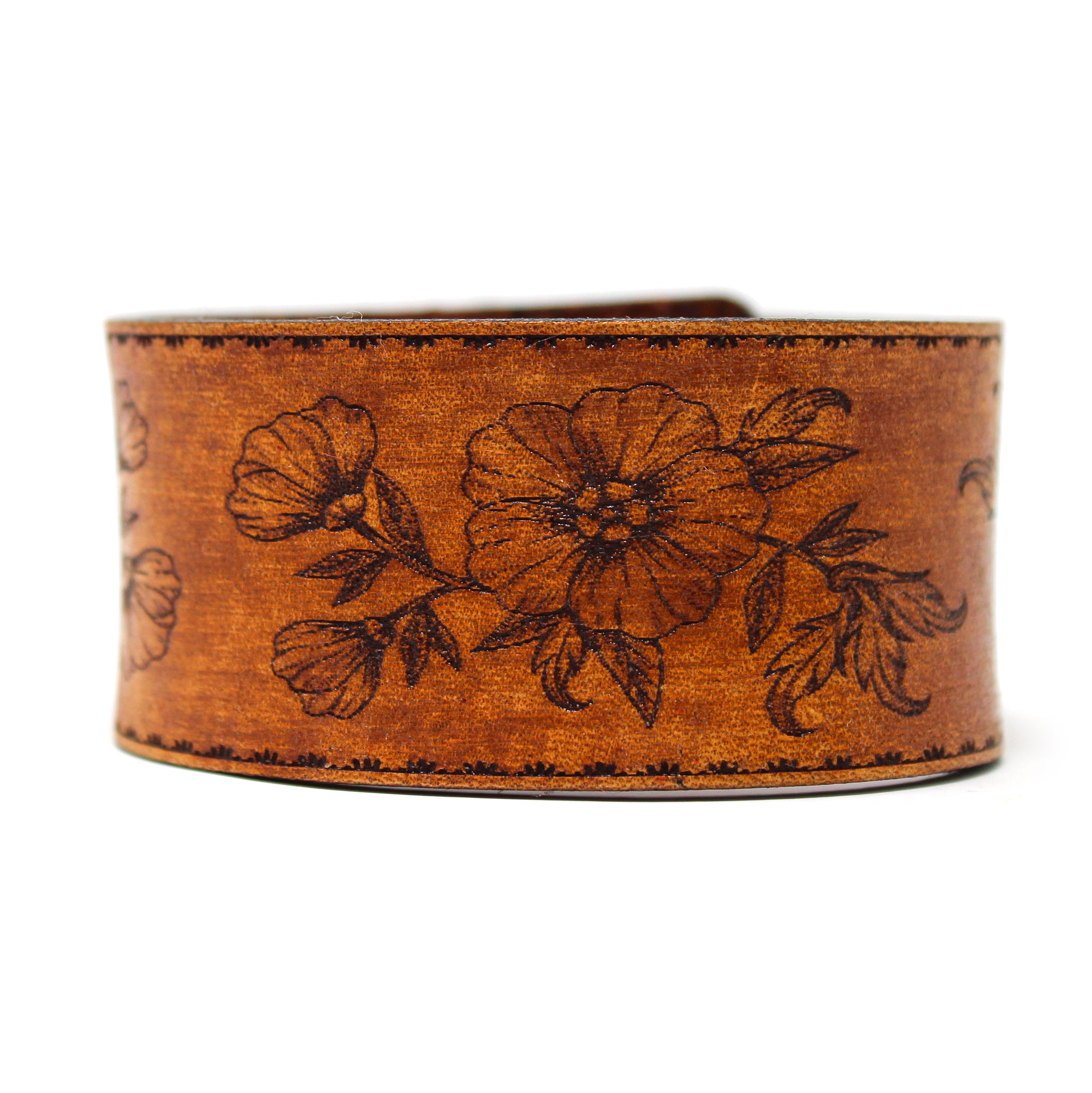Women's Leather Cuff -Lovely Blossom Cuff