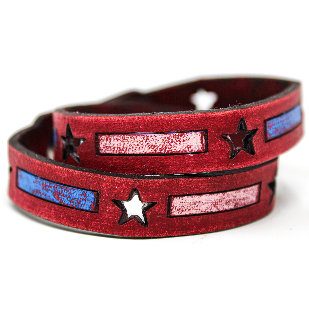 Women's Leather Wrap - Stars and Bars
