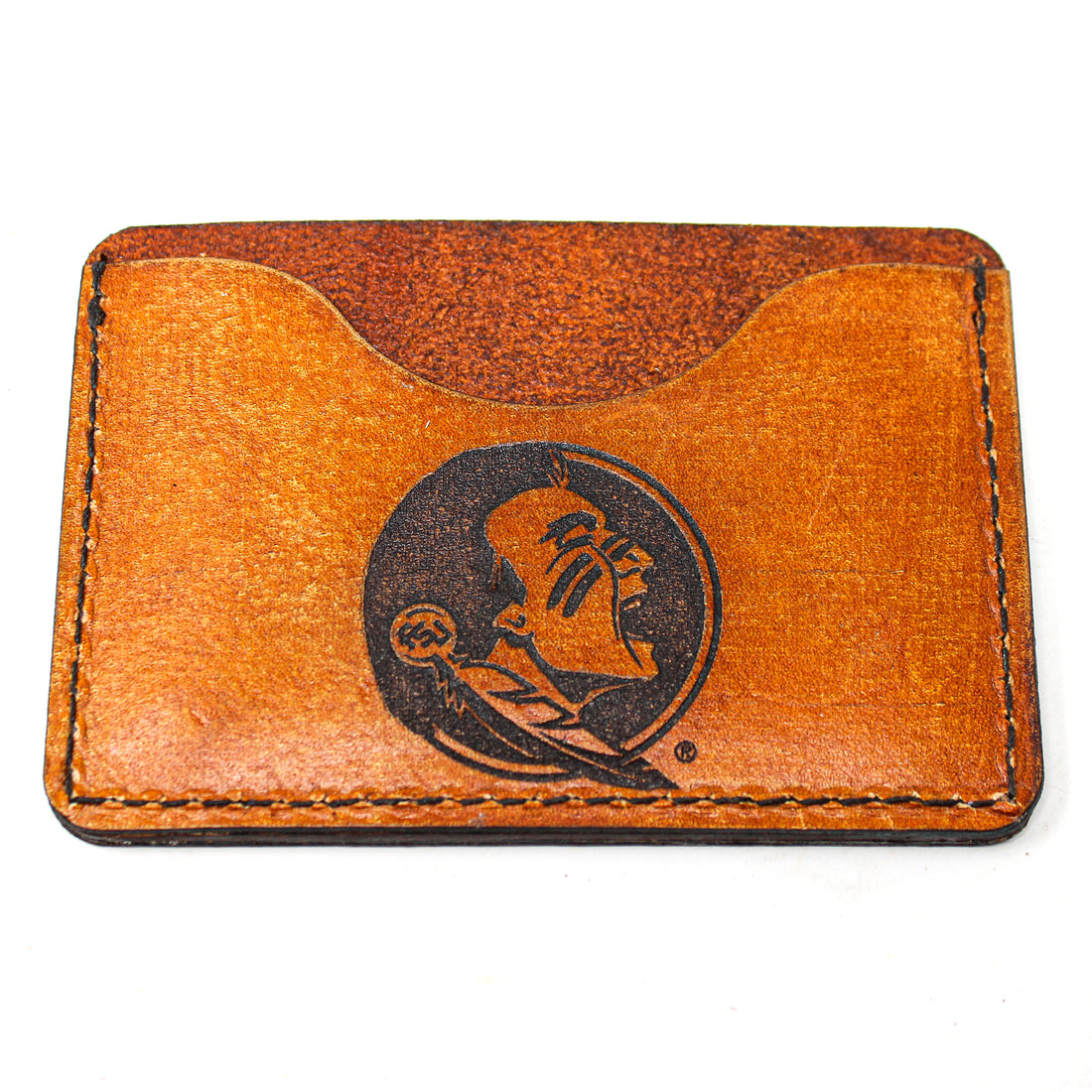 Leather Card Holder Mens Wallet -  FSU Spirited