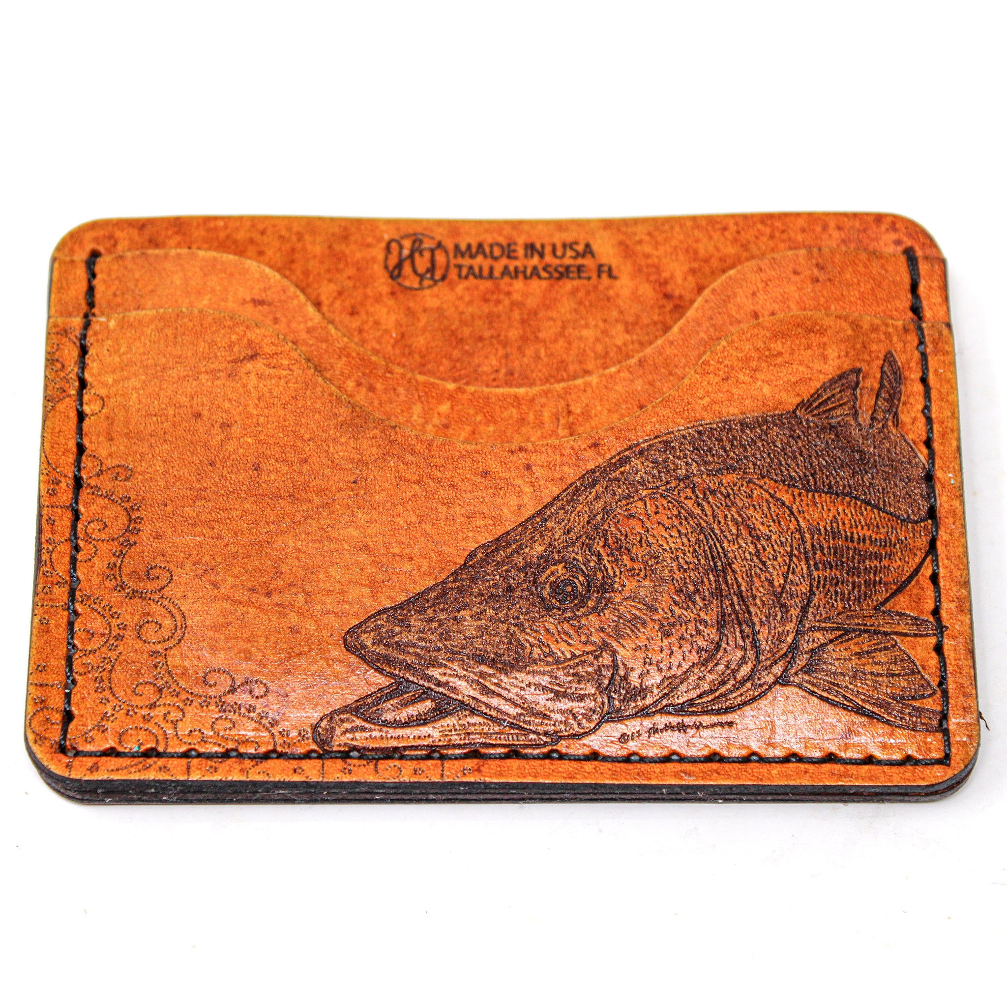 Leather Card Holder Mens Wallet -  Snook