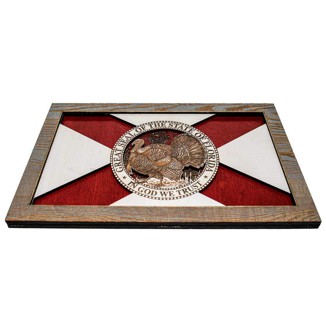 Wall Art - Turkey Florida Flag 3D Wood Art