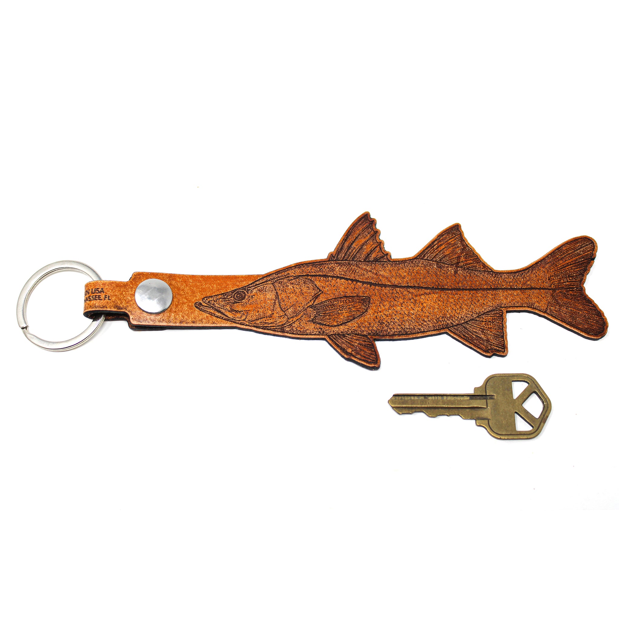 Leather Keychain - Large Snook Keychain
