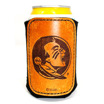 Handcrafted - Leather Patch Drink Sleeve - FSU