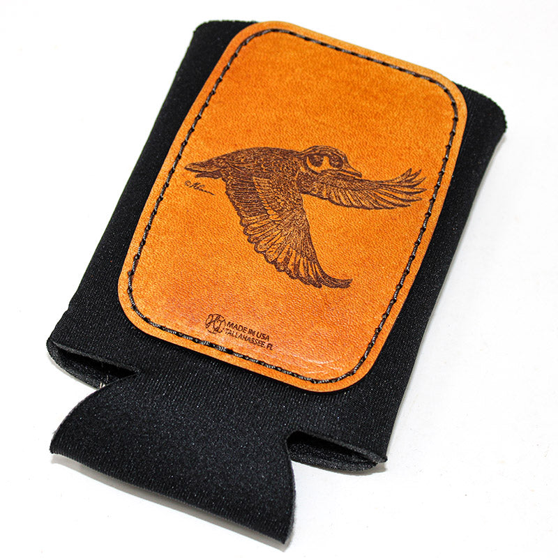 Funda de bebida con parche de cuero - Caza de patos