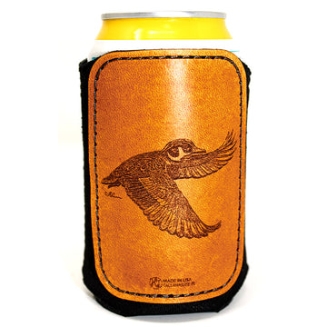 Funda de bebida con parche de cuero - Caza de patos