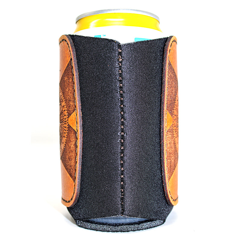 Handcrafted Leather Patch Drink Sleeve - Florida Flag